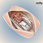 Trousse effet lin fraise